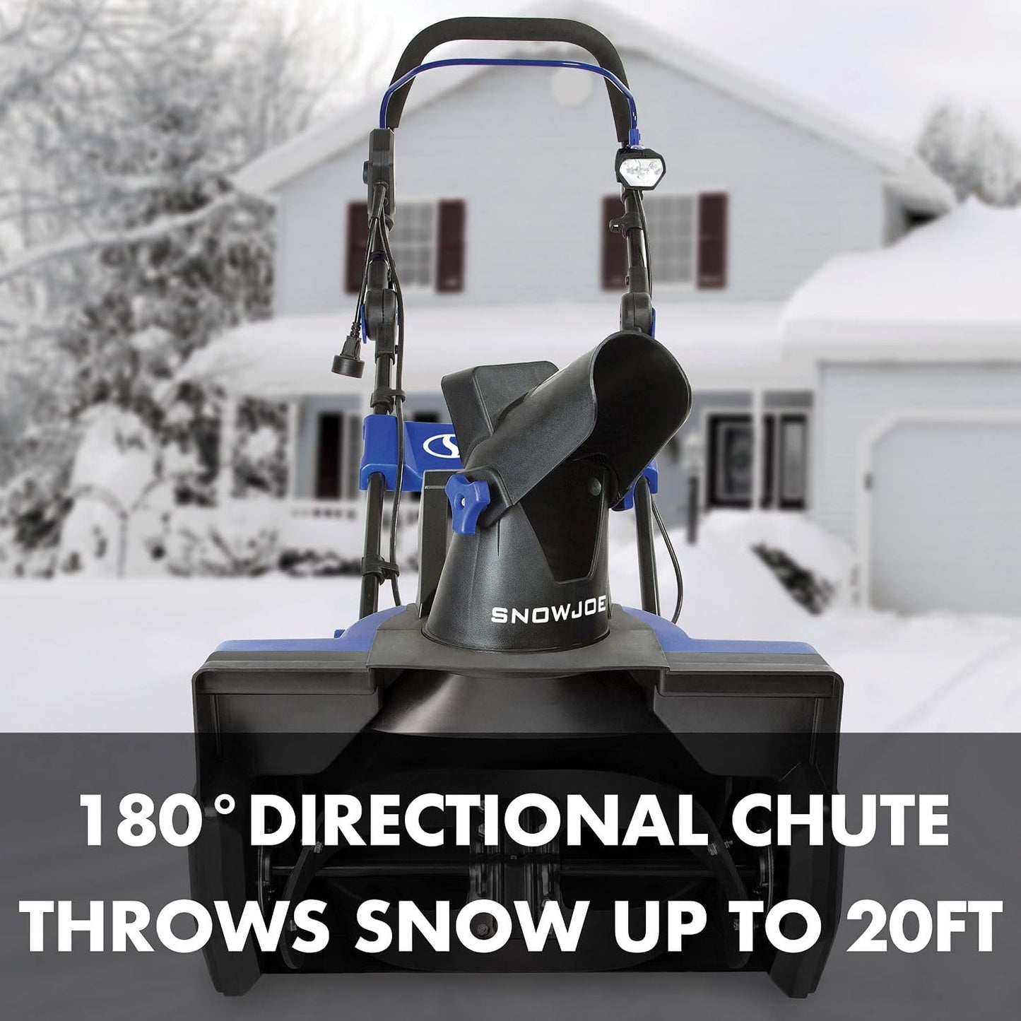 Snow Joe SJ625E Electric Walk-Behind Single Stage Snow Blower, 21-Inch Clearing Width, 15-Amp Motor, Directional Chute Control, LED Light, Blue