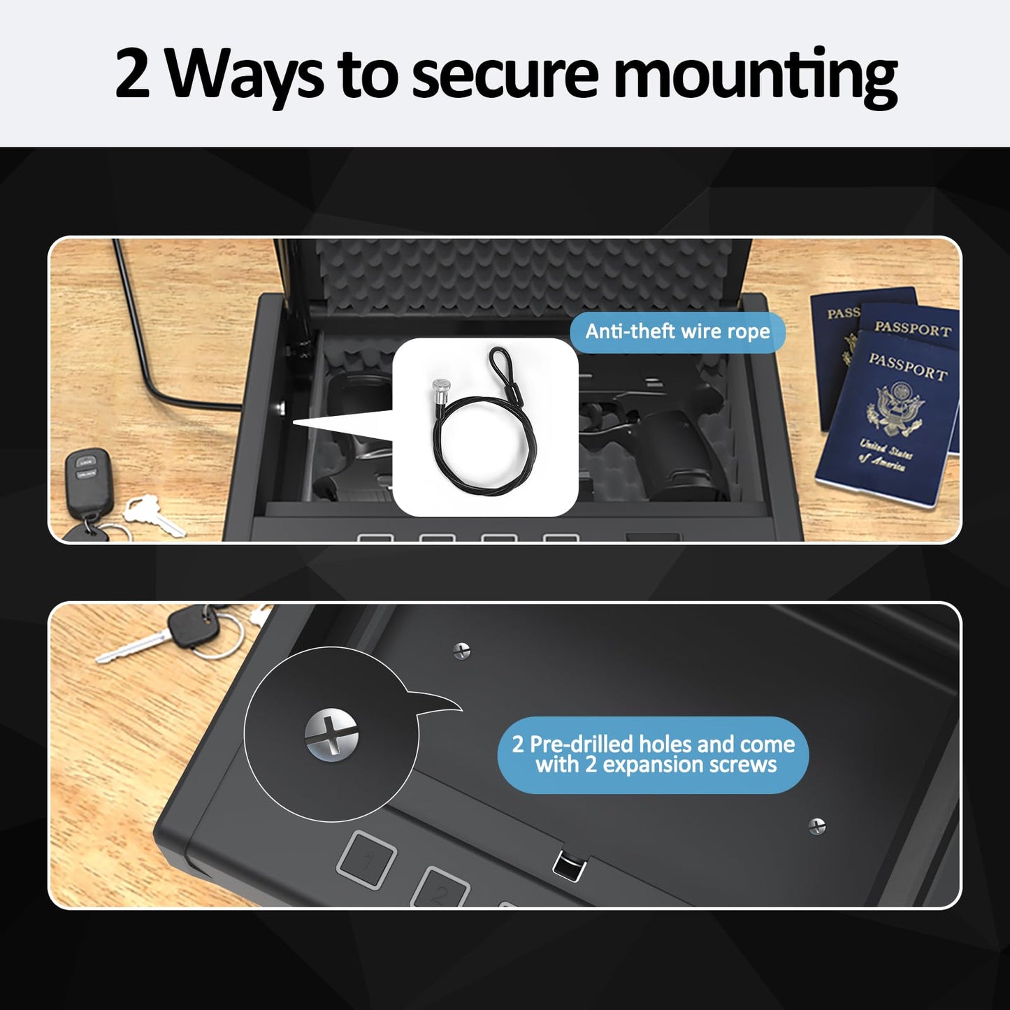 UPDATE: This Code Has Expired! HARDROCK gun safe for handgun, biometric gun safes for Pistol，fingerprint gun safe for Handgun,Quick-Access，Ammunition Storage Security lock box for Home nightstand bedside