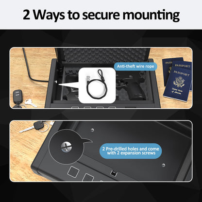 UPDATE: This Code Has Expired! HARDROCK gun safe for handgun, biometric gun safes for Pistol，fingerprint gun safe for Handgun,Quick-Access，Ammunition Storage Security lock box for Home nightstand bedside