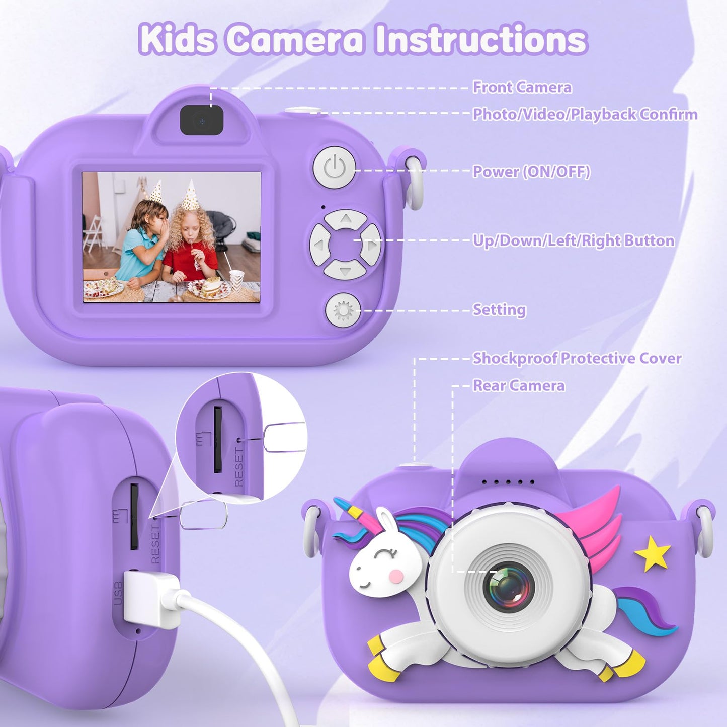 MKQ Kids Camera Toddler Camera for Girls Boys, 3-12 Year Old Girl Boy Gifts Kid Camera Toys, 1080P HD Kids Digital Video Cameras for Toddler, Child Camera for 3 4 5 6 7 8 9 10 11 12 Years Old Kids
