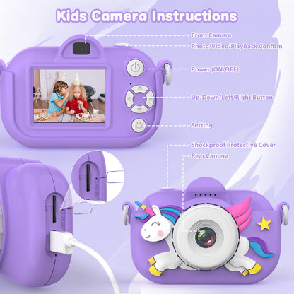 MKQ Kids Camera Toddler Camera for Girls Boys, 3-12 Year Old Girl Boy Gifts Kid Camera Toys, 1080P HD Kids Digital Video Cameras for Toddler, Child Camera for 3 4 5 6 7 8 9 10 11 12 Years Old Kids