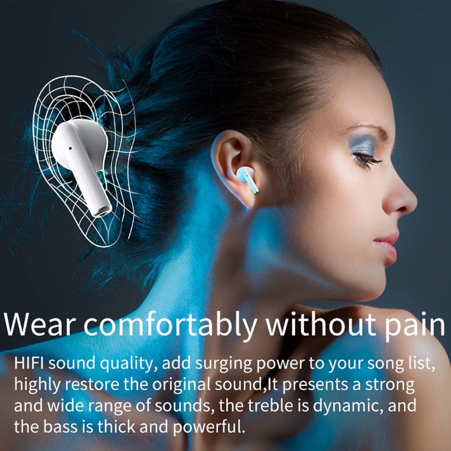 Wireless Earbuds, Bluetooth Headphones Wireless Headset in Ear with ENC Noise Cancelling Mic, 30H with HiFi Stereo IP7 Waterproof Earphones Air Buds Pro Touch Control Smart Pop-up Auto Pairing