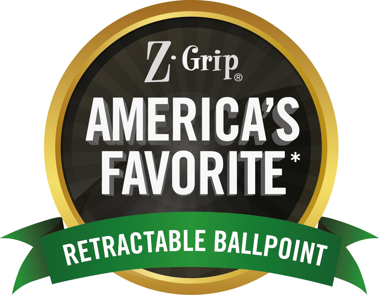 Zebra Pen Z-Grip Retractable Ballpoint Pen, Medium Point, 1.0mm, Black Ink, 18-pack