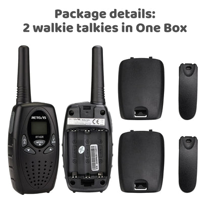 Retevis RT628 Walkie Talkies for Kids,Boys Kids Walkie Talkie,Kids Toys for 6-12 Year Old Boy Girl,Gifts for Xmas Birthday Camping Trip(Black1 Pair)