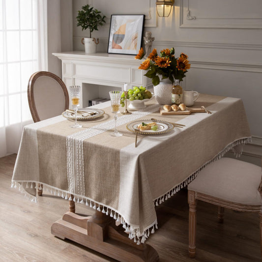 IVAPUPU Rectangle Table Cloth Linen Tablecloth Spillproof Wrinkle Free Kitchen Dinning Tabletop Decoration Table Cover Party Banquet 58''x120'' 10-12 Seats