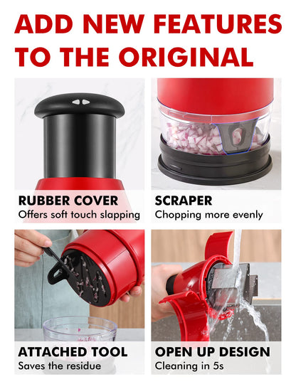 Food Chopper - Easy to Clean Vegetable Chopper Dicer, Onion Garlic Chopper Vegetable Cutter for Veggies Onions Garlics Nuts