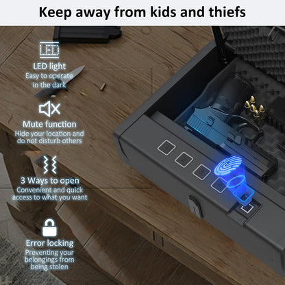 UPDATE: This Code Has Expired! HARDROCK gun safe for handgun, biometric gun safes for Pistol，fingerprint gun safe for Handgun,Quick-Access，Ammunition Storage Security lock box for Home nightstand bedside