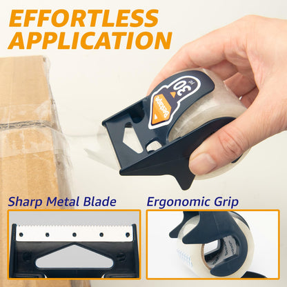 BESTAPE Clear Packaging Tape Dispensers, 1.89" x 30yds Packaging Tape for Shipping Mailing Wrapping, No Splitting and Tearing, 3 Dispensered Rolls