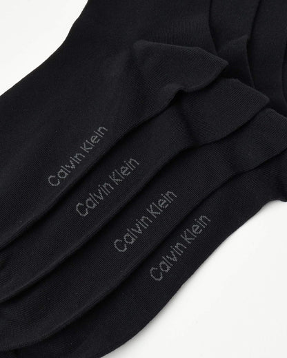 Calvin Klein Men's Dress Socks - Lightweight Cotton Blend Crew Socks (8 Pack), Size 7-12, Solid Black