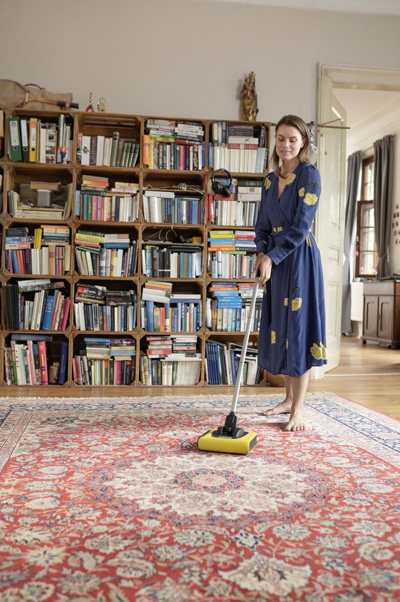 Kärcher - KB 5 Electric Floor Sweeper Broom - Multi-Surface - Lightweight and Cordless - Ideal for Fur, Hair, Dirt, & Debris - 8.25" Cleaning Width,Yellow