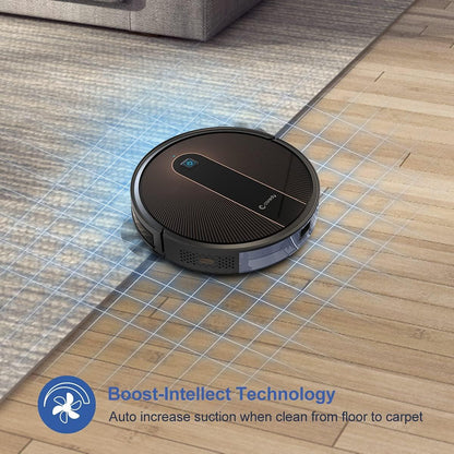 Coredy R750 Robot Vacuum Cleaner, Compatible with Alexa, Mopping System, Boost Intellect, Virtual Boundary Supported, 2200Pa Suction, Super-Thin, Upgraded Robotic Vacuums, Cleans Hard Floor to Carpet