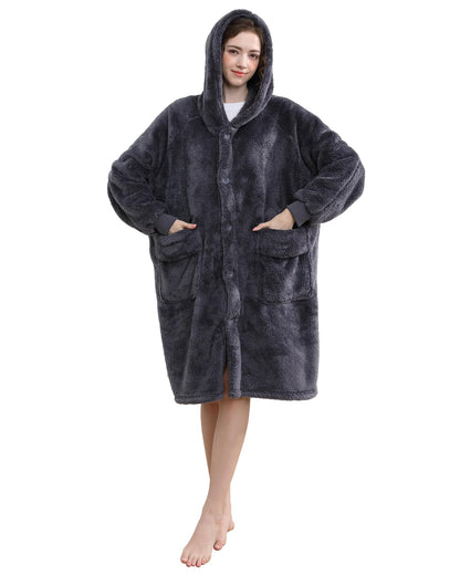 SANDOLONI Oversized Wearable Blanket Hoodie, Soft Sherpa Fleece Hoodie, Christmas Hoodie Blanket Gifts for Women Men and Adults, Stay Warm and Cozy.