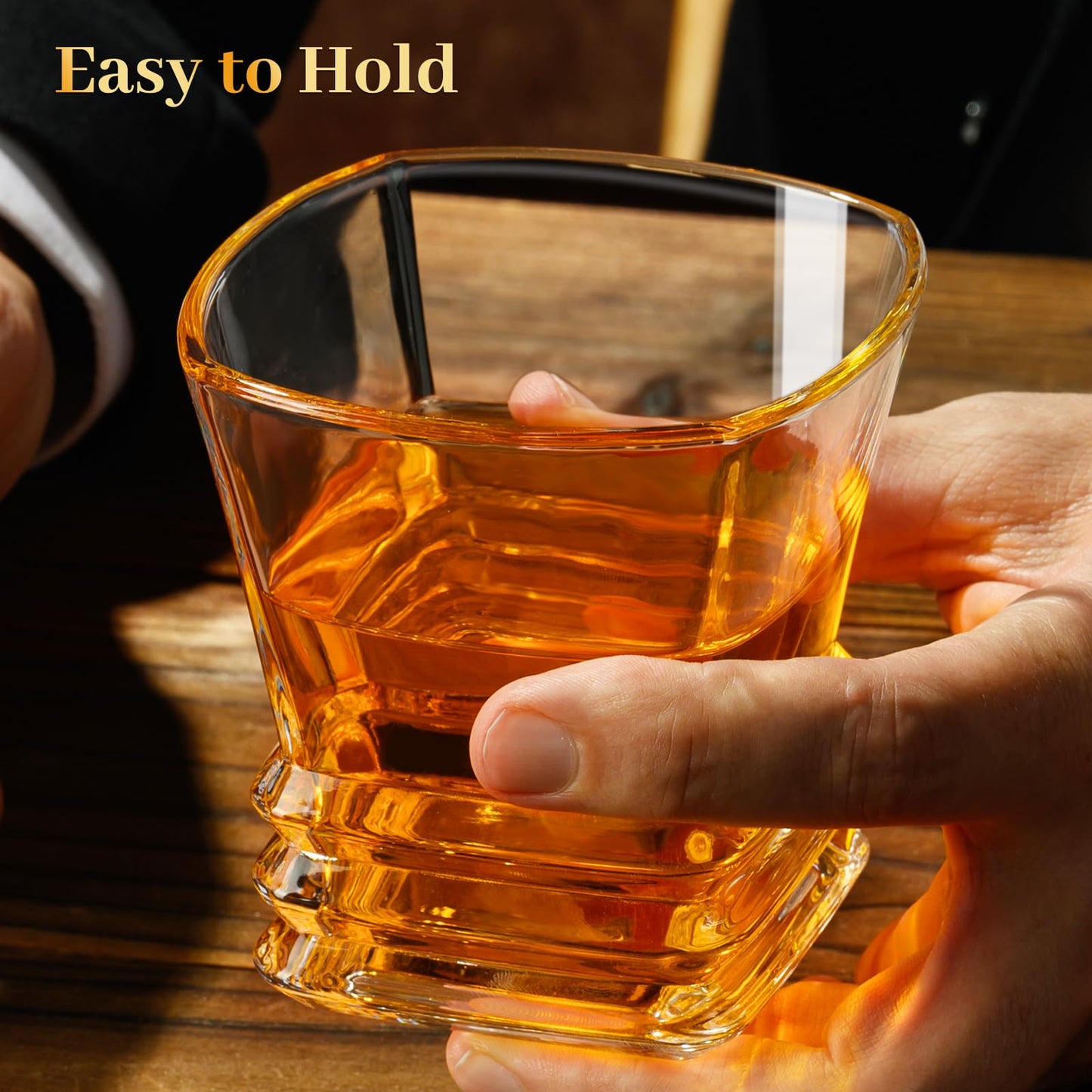 PARACITY Whiskey Glasses Set of 2, Old Fashioned Cocktail Glass, 10 OZ Whiskey Glasses, Bourbon Glasses, Glasses for Scotch, Liquor Vodka, Bourbon, Whiskey Gifts for Men, Husband, Boyfriend