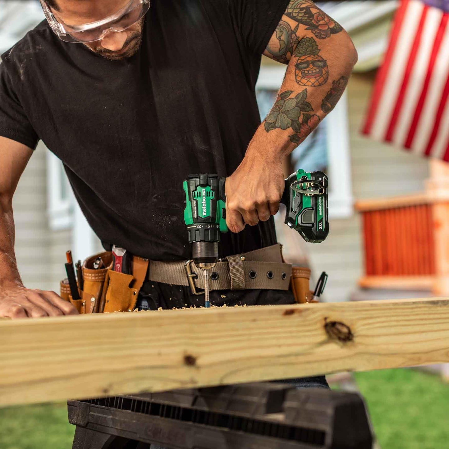 Metabo HPT 18V MultiVolt™ Cordless Brushless Driver Drill & Impact Driver Combo Kit | Includes 2-18V 2.0Ah Batteries | Lifetime Tool Warranty | KC18DEXQB