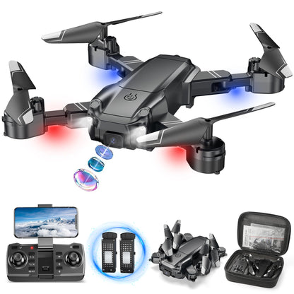 MAETOT Drone with Camera for Kids, Foldable 1080P HD FPV Drones for Kids 8-12, 2 Batteries 30mins Flight Time WiFi RC Quadcopter, One-key Take off/Landing Altitude Hold Headless Mode with Carry Case