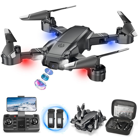 MAETOT Drone with Camera for Kids, Foldable 1080P HD FPV Drones for Kids 8-12, 2 Batteries 30mins Flight Time WiFi RC Quadcopter, One-key Take off/Landing Altitude Hold Headless Mode with Carry Case