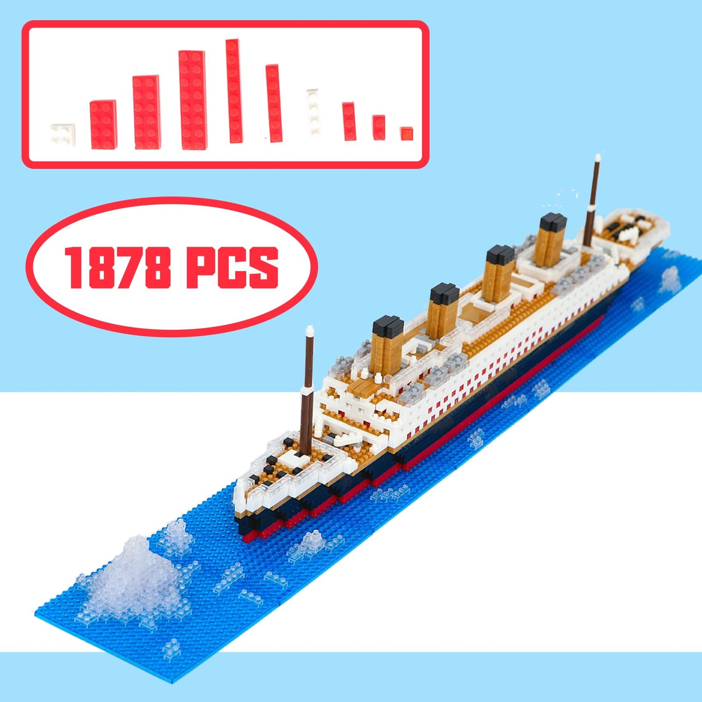 COLAYERIST Titanic Ship Micro Mini Building Blocks Set, 1878pcs 3D Titanic Model Building Set Micro Mini Blocks, DIY Bricks Toys Gift for Adults and Kids Age 6+