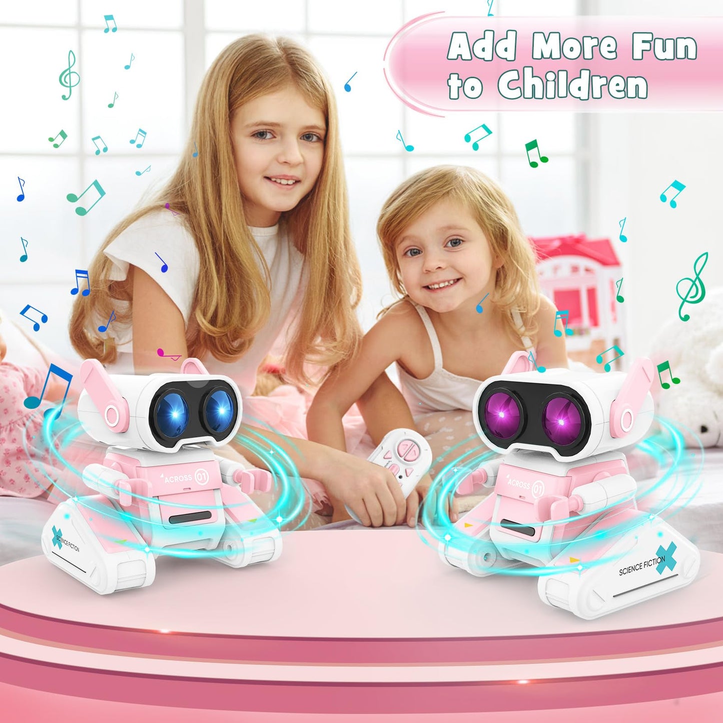 OYMMENEY Robot Toys, Remote Control Toy Robots, RC Robots for Kids with LED Eyes, Flexible Head & Arms, Dance Moves and Music, Birthday for Kids Age 3 4 5 6 7 8 9