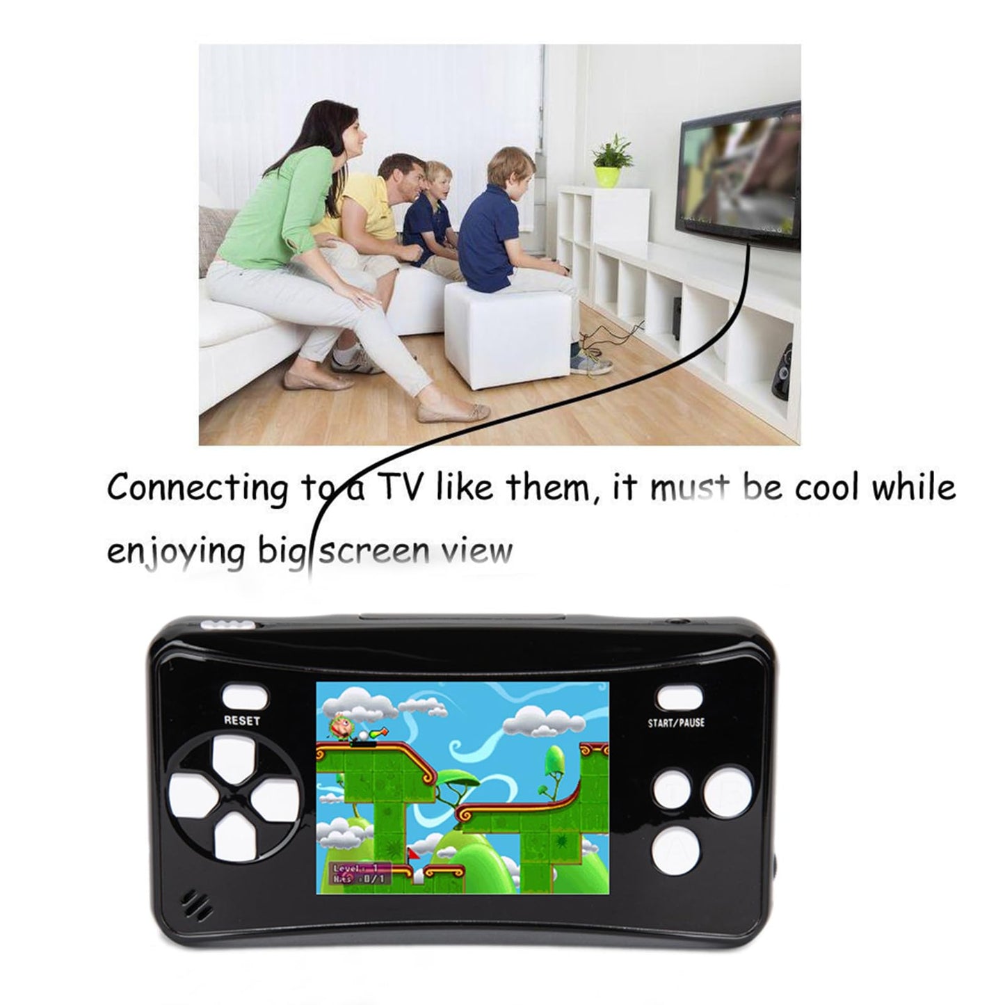 X-JOYKIDS QS17Black Handheld Game for Kids Portable Retro Video Game Player Built-in 182 Classic Games 2.5 inches LCD Screen Family Recreation Arcade Gaming System Birthday Present for Children