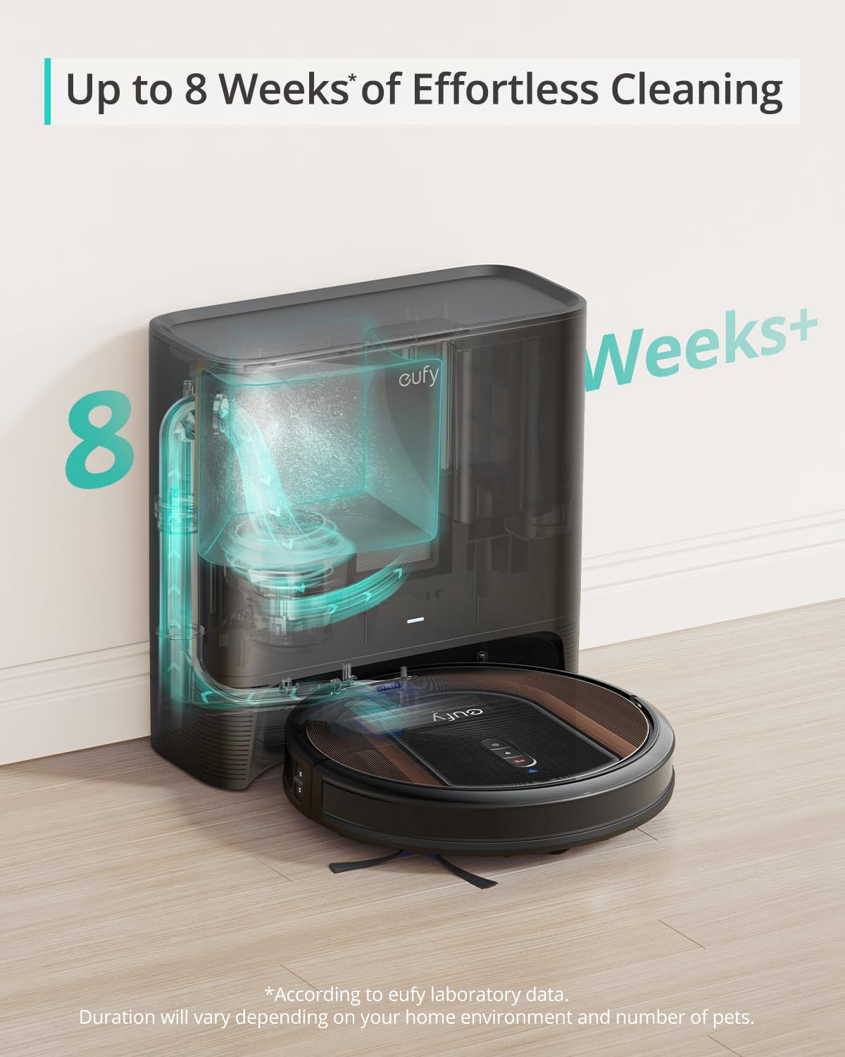 eufy RoboVac G30 Hybrid SES, 2-in-1 Sweep and mop, Self-Emptying Robot Vacuum, Dynamic Navigation, Allergy Care, 2000 Pa Strong Suction, Wi-Fi, Carpets and Hard Floors