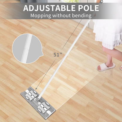 BOOMJOY Microfiber Mops for Floor Cleaning with 2 Washable Pads, Wet and Dry Mops for Hardwood Floor Cleaning, Laminate Floor Cleaner Mop