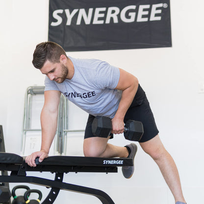 Synergee Rubber Hex Dumbbells - Chrome - 15lbs - Pairs