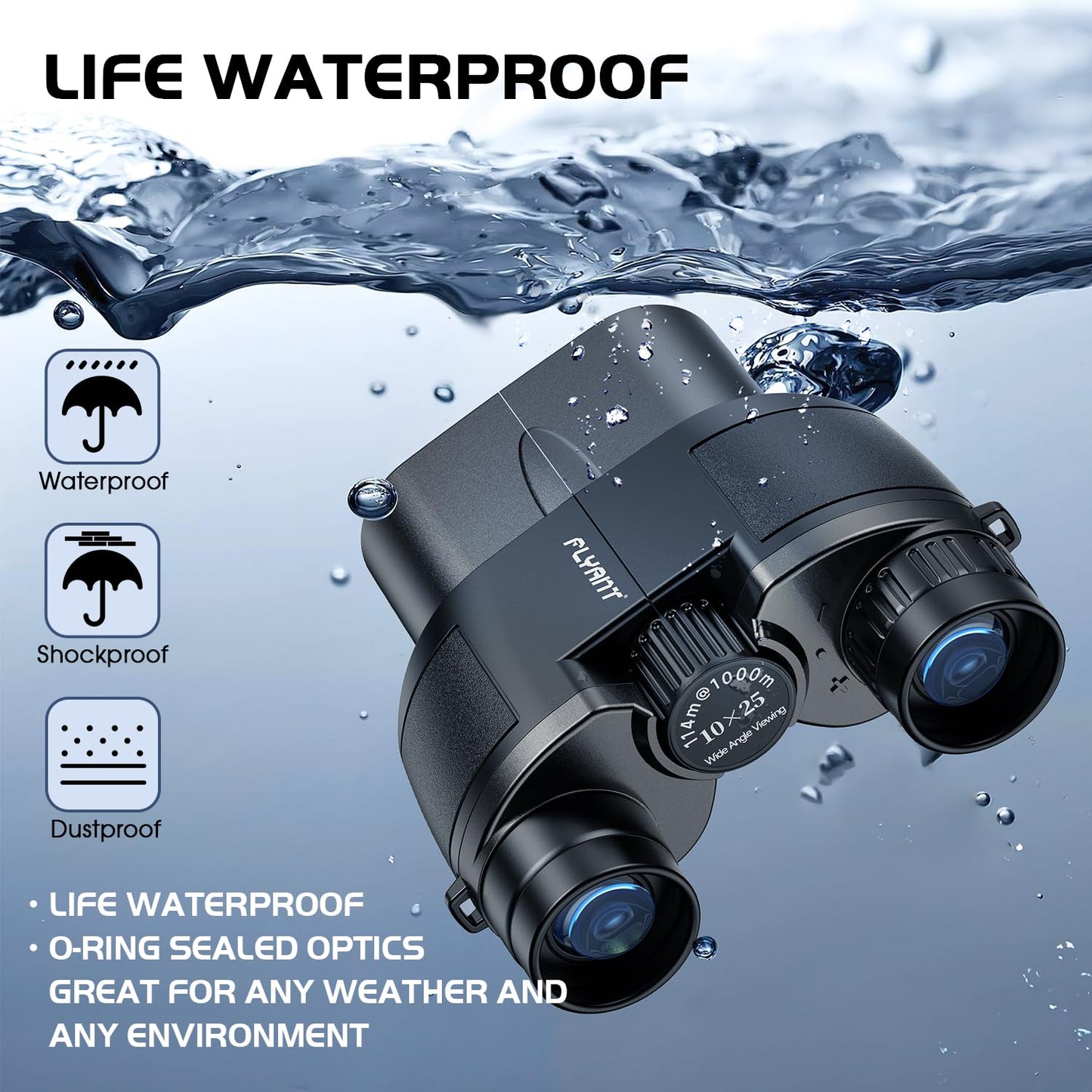 12X25 High Powered Binoculars for Adults, Compact Binoculars with Clear Low Light Vision, Easy Focus Waterproof Small Binoculars for Bird Watching, Hunting, Hiking, Cruise Ship, Travel, Concerts