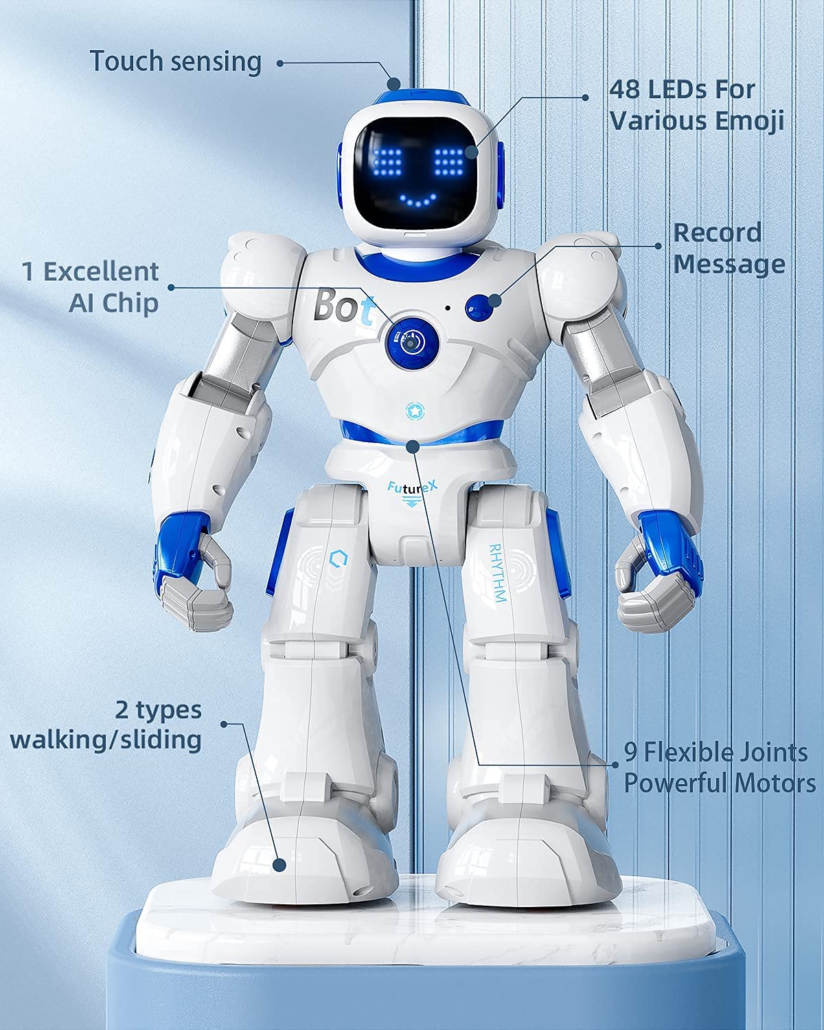 Ruko Smart Robots for Kids, Large Programmable Interactive RC Robot with Voice Control, APP Control, Present for 4 5 6 7 8 9 Years Old Kids Boys and Girls