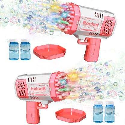 2 Packs Mini Bubble Gun for Kids Toddlers Automatic 40 Holes Bubble Blaster Gun Machine with Bubble Solution