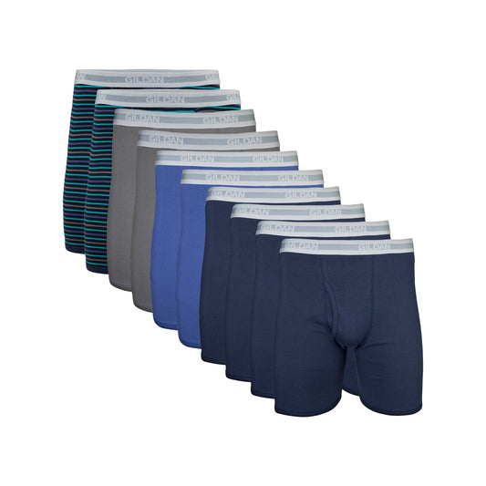 Gildan Men's Underwear Boxer Briefs, Multipack, Mixed Navy