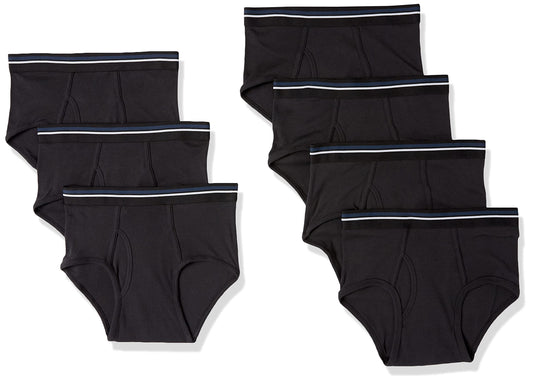 Amazon Essentials Men's Tag-Free Cotton Briefs, Pack of 7, Black, Medium