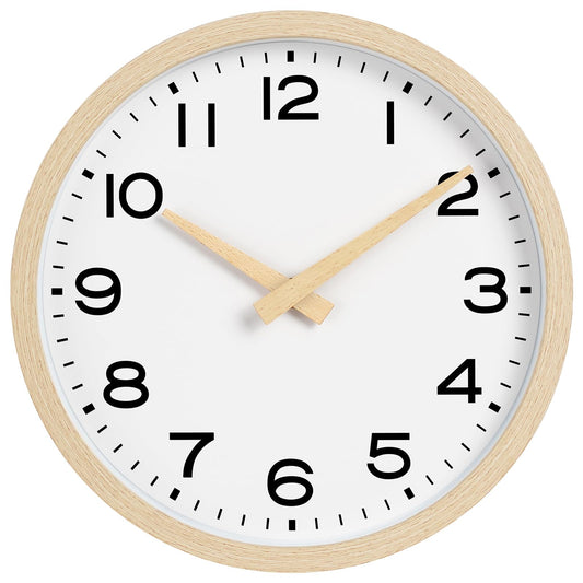 AKCISOT Wall Clock,Boho Kitchen 10 Inch Wall Clocks Battery Operated Non Ticking,Silent Modern Clock Decorative for Bedroom,Office,Bathroom,Living Room,Home (Wood Grain)