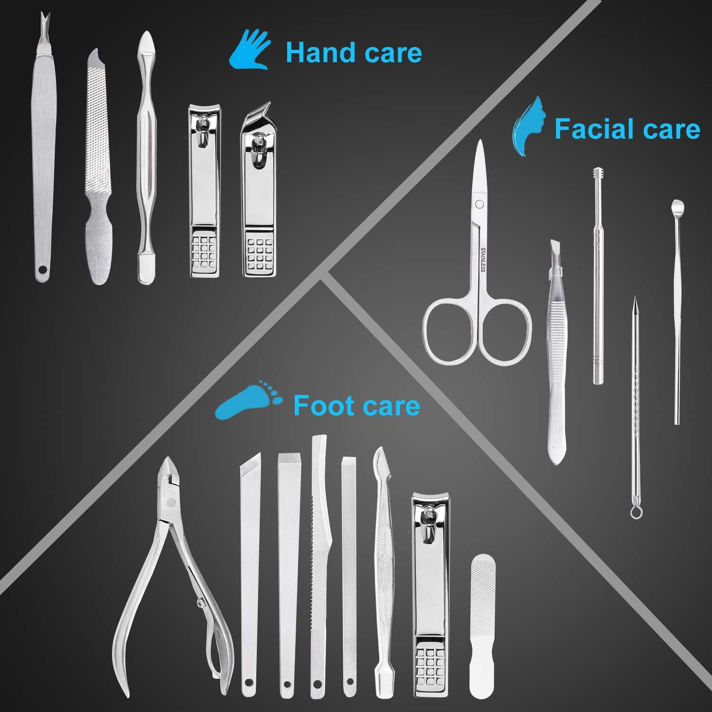 UPDATE: DEAD! Manicure Set Nail Clippers Pedicure Kit -18 Pieces Stainless Steel Manicure Kit, Professional Grooming Kits, Nail Care Tools with Luxurious Travel Case Black