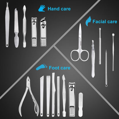 UPDATE: DEAD! Manicure Set Nail Clippers Pedicure Kit -18 Pieces Stainless Steel Manicure Kit, Professional Grooming Kits, Nail Care Tools with Luxurious Travel Case Black