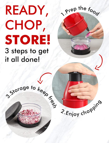 Food Chopper - Easy to Clean Vegetable Chopper Dicer, Onion Garlic Chopper Vegetable Cutter for Veggies Onions Garlics Nuts