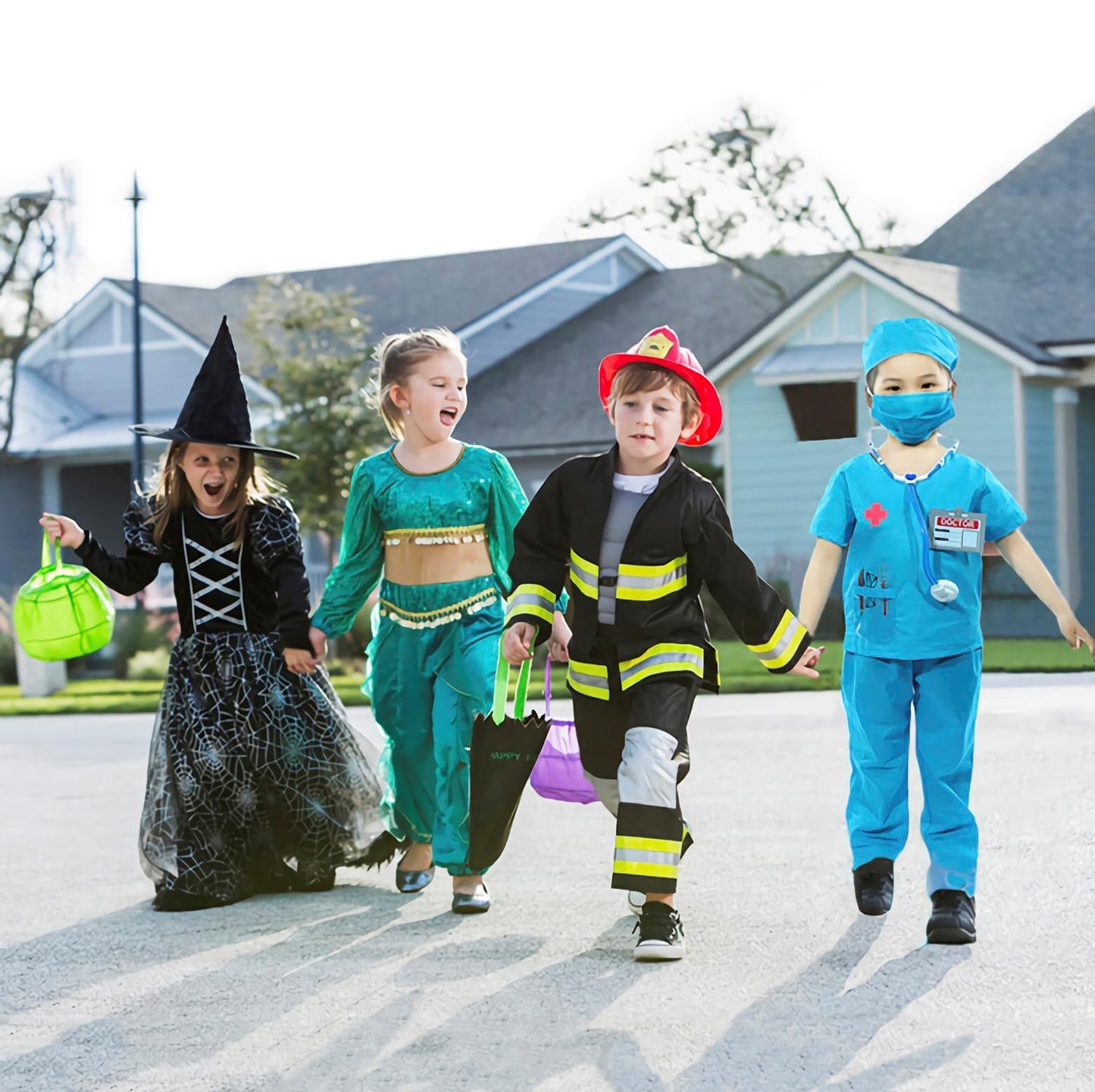 Wbesty Kids Doctor Costume 7pcs Play Kits with Costume and Accessories, Blue 7-9Y