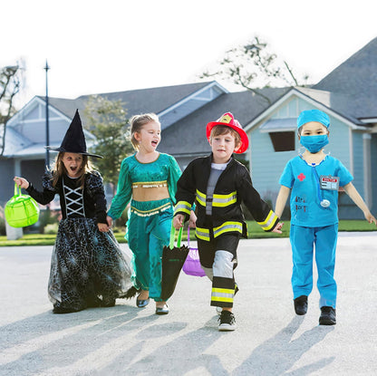Wbesty Kids Doctor Costume 7pcs Play Kits with Costume and Accessories, Blue 7-9Y