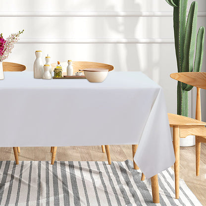 sancua 8 Pack White Tablecloth 60 x 102 Inch, Rectangle Table Cloth for 6 Feet Table - Stain and Wrinkle Resistant Washable Polyester Table Cover for Dining Table, Buffet Parties and Camping