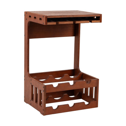 Mind Reader Wine and Wine Glass Rack, Wine Glass Holder, Countertop Bar Organizer, Wood, 13" L x 10.25" W x 20" H, Brown