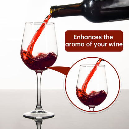 YARYOUNG Elegant 15 oz Tempered Red Wine Glasses Set of 8 for Special Occasions, Stylish and Durable