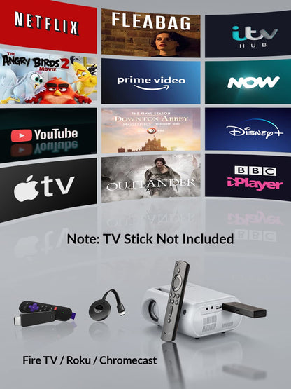 Mini Projector, CLOKOWE 2024 Upgraded Portable Projector with 9000 Lux and Full HD 1080P, Movie Projector Compatible with iOS/Android Phone/Tablet/Laptop/PC/TV Stick/Box/USB Drive/DVD/Game Console