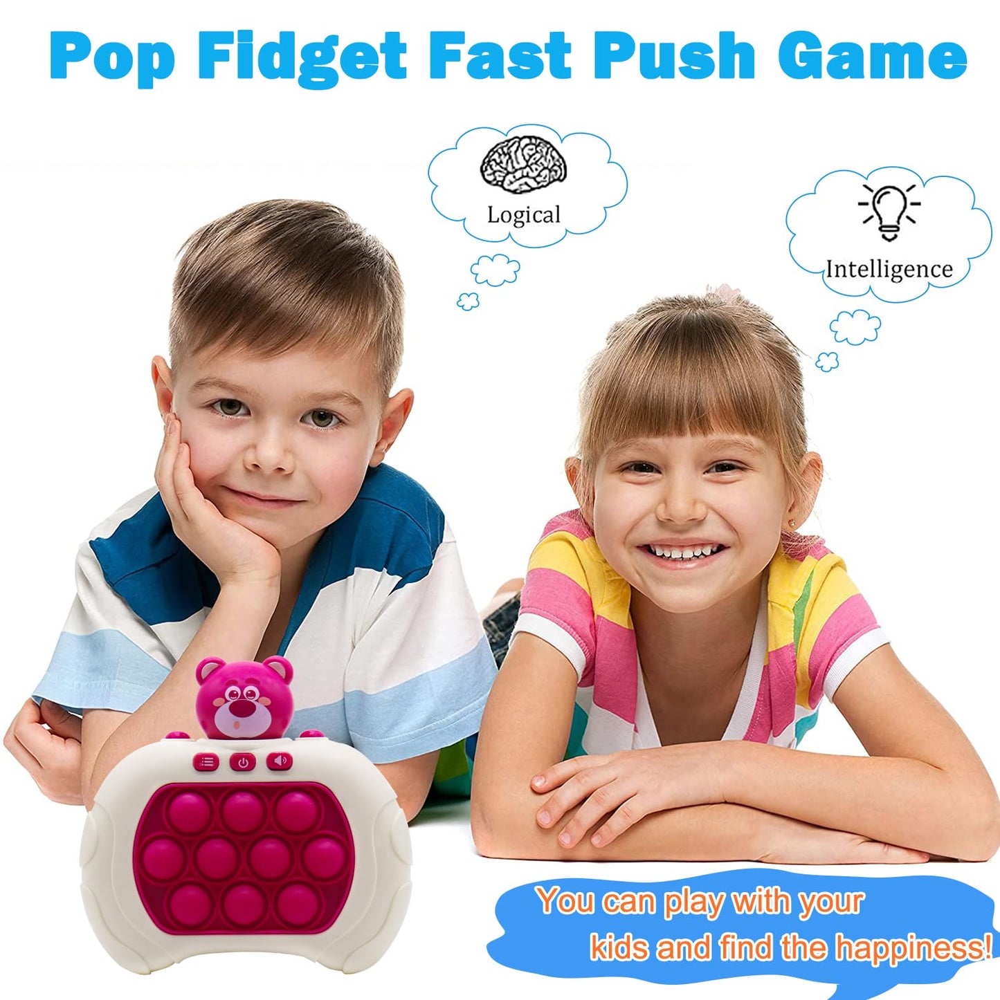 Fast-Push-Bubble-Game-Animal for Kids & Adults [Pop Fidget Quick Push Game] [Light up Puzzle Speed Push Game] [Handheld Fidget Game Toy] Gift for Girls Age 3-12