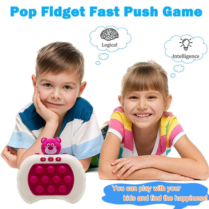 Fast-Push-Bubble-Game-Animal for Kids & Adults [Pop Fidget Quick Push Game] [Light up Puzzle Speed Push Game] [Handheld Fidget Game Toy] Gift for Girls Age 3-12