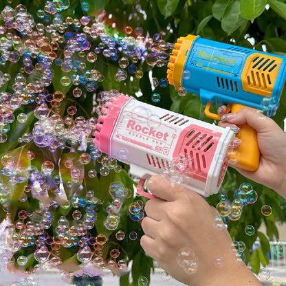 2 Packs Mini Bubble Gun for Kids Toddlers Automatic 40 Holes Bubble Blaster Gun Machine with Bubble Solution