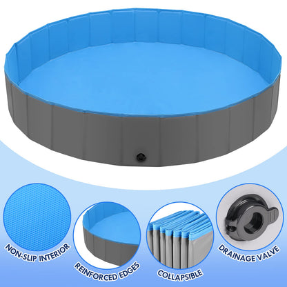 Hard Plastic Foldable Outside Kids Swimming Pool 80"