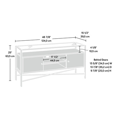 Sauder Harper Heights TV Credenza, L: 48.82" x W: 15.55" x H: 25.0", White Finish