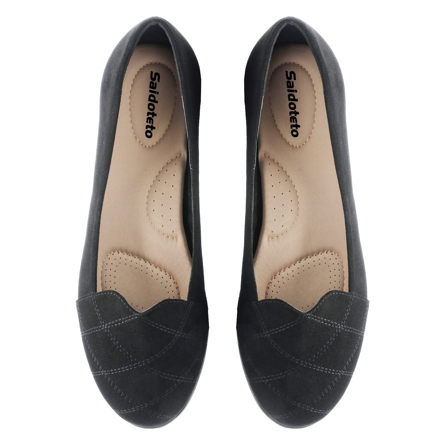 Saidoteto Women's Flats Dress Shoes Pointed Toe Comfortable Ballet Flat Dressy Shoes. Black Size 7.5 W220408