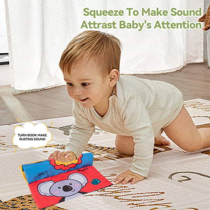 Tummy Time Baby Mirror Toys High Contrast Activity Montessori Brain Developmental Newborn Toys with Sensory Crinkle Books and Teethers Infant 0-3-4-6-12 Months Old Boys Girls Travel Gift
