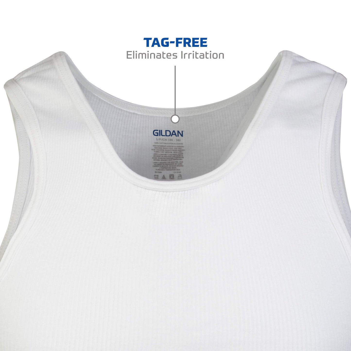 Gildan Men's A-Shirt Tanks, Multipack, Style G1104, White (12-Pack)