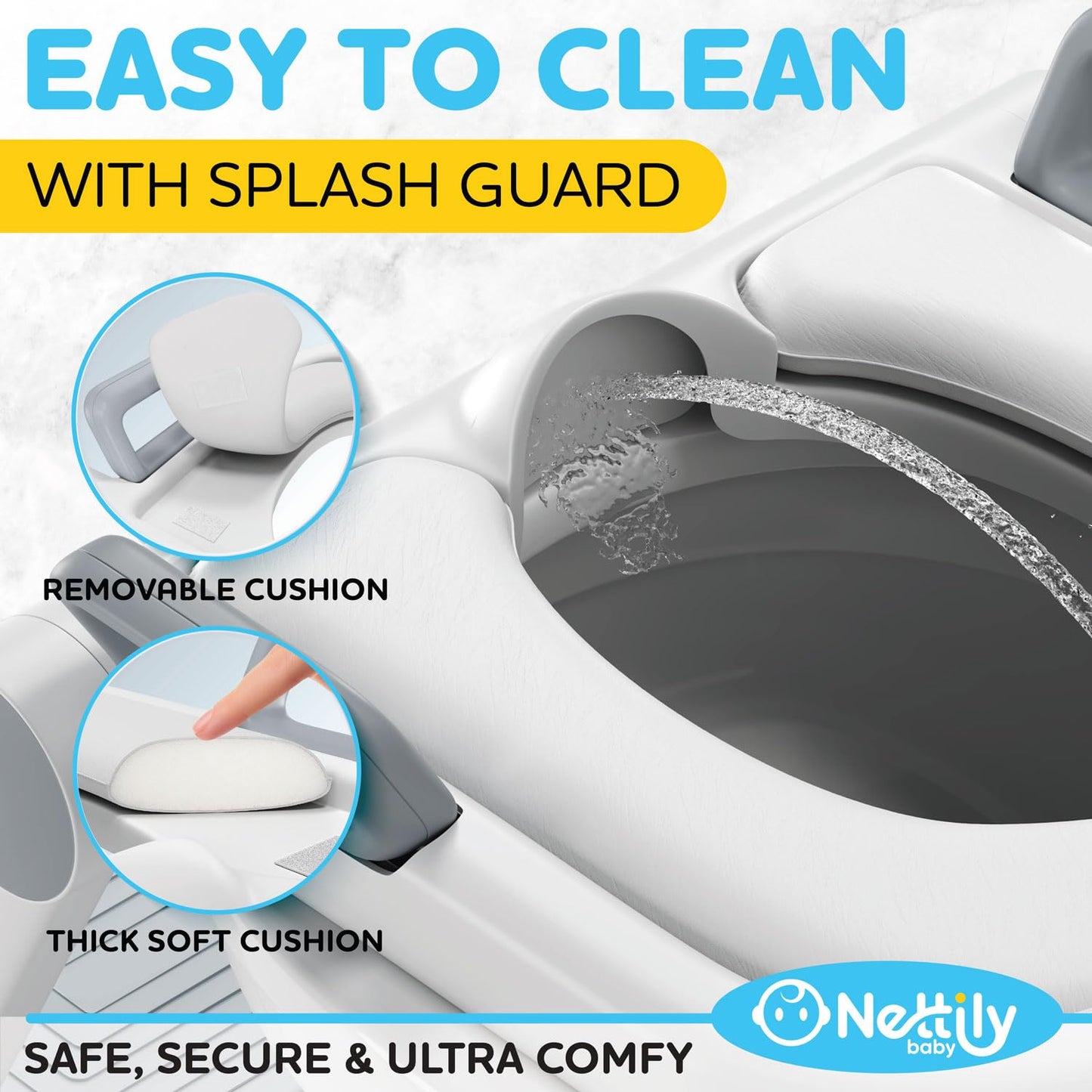NETTILY Potty Training Seat for Toddler Boys & Girls - Toddlers COMPLETELY FOLDABLE Potty Training Toilet Seat with Ladder - PORTABLE Kids Potty Seat Toilet Chair Step Stool Trainer for Children
